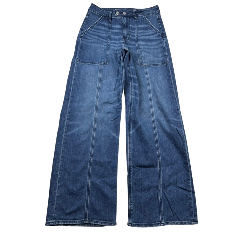 American Eagle Jeans Womens 4 Super High-Rise Baggy Wide Leg Seamed Skater Denim